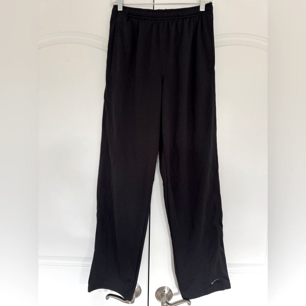 Nike Dri-Fit Track Pants EUC Black Activewear Athletic Tracksuit 100% Polyester